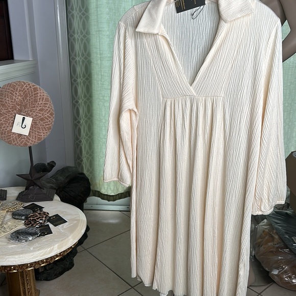 #45 LONG SLEEVE V-NECK TUNIC MINI DRESS - Picture 7 of 8